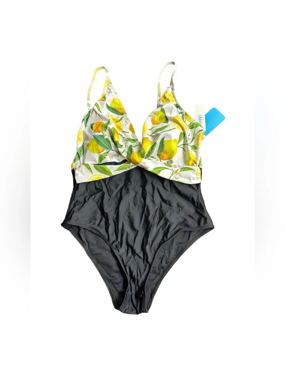 IFFEI black one piece swimsuit w lemons size XL NWT